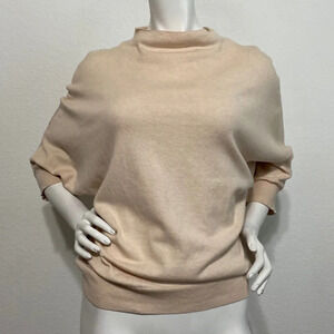 R Label Classic High Neck Quiet Luxury Minimalist Blush Pink Sweater Size S/M